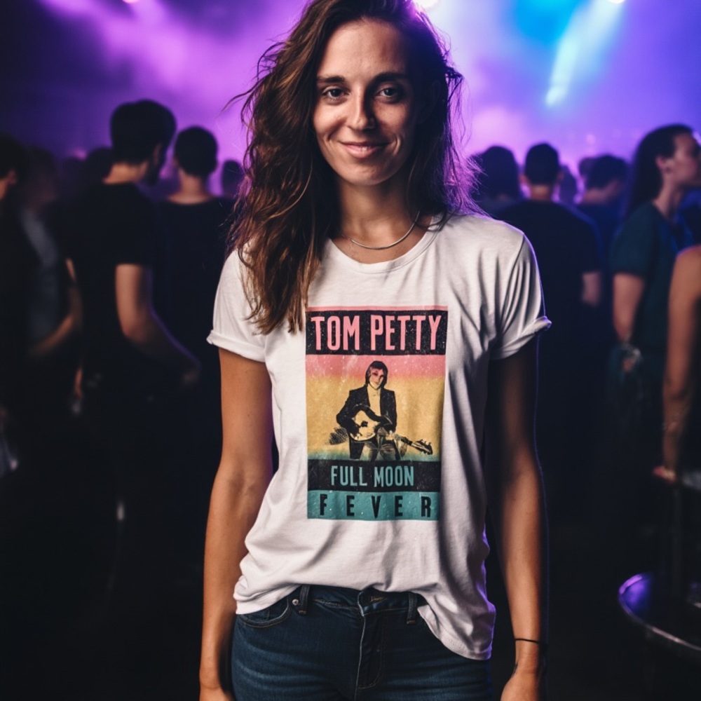 🌻5/$30🌻 TOM PETTY Graphic White Tee w/ Glitter